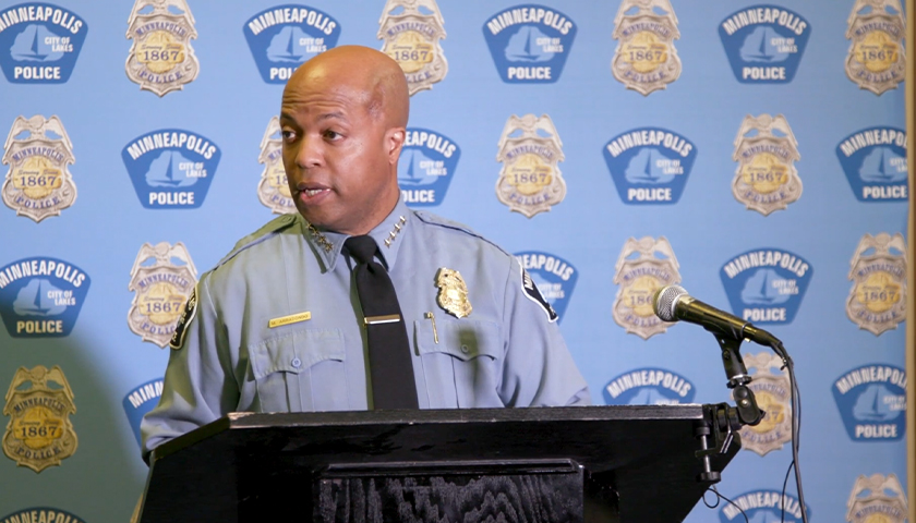 Minneapolis Police Chief Arradondo giving remarks at a press conference