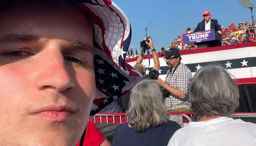 Brady Knox at the Donald Trump rally on July 13, 2024