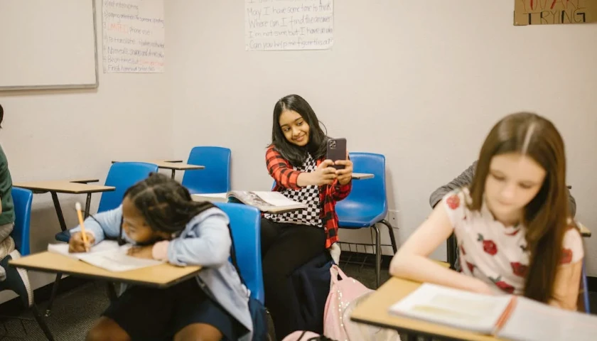 Student with Cell Phone