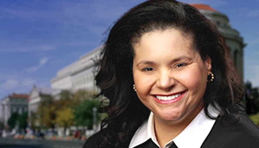 Judge Ada Brown in front of the Federal Trade Commission (composite image)